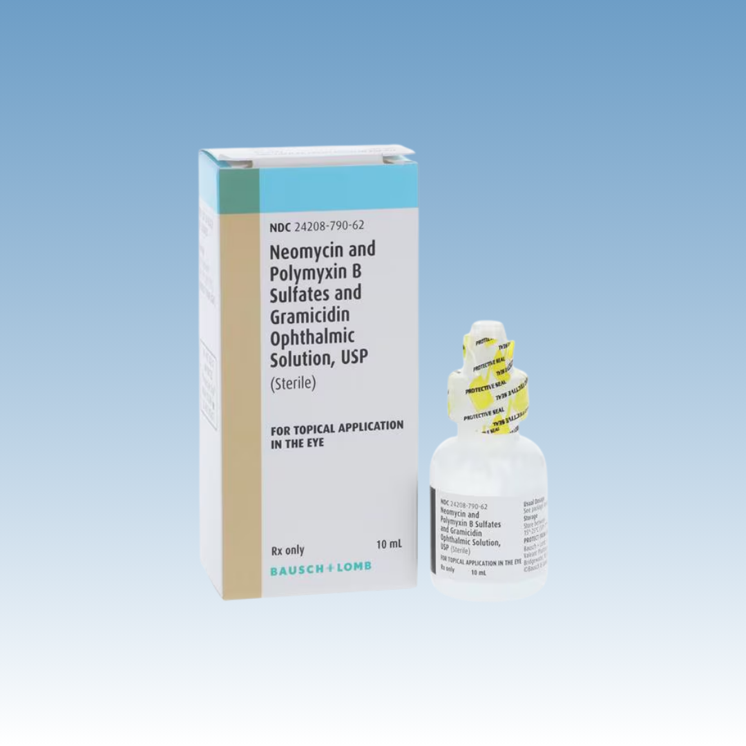 Neomycin 1.75mg/Polymyxin B 10,000U/Gramicidin 0.025mg