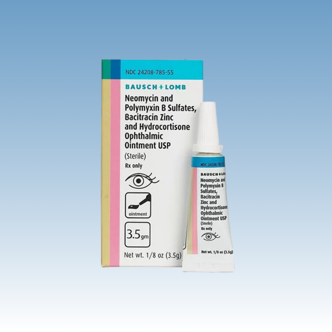 Neomycin 3.5mg/Polymyxin 10,000U/Bacitracin 400U w/Hydrocortisone 10mg/gm