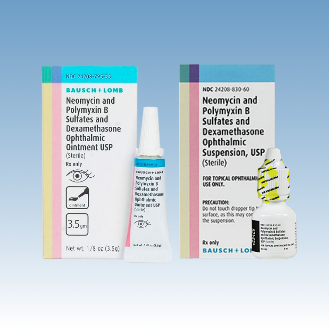 Neomycin 3.5mg/Polymyxin B 10,000U/Dexamethasone 0.1%