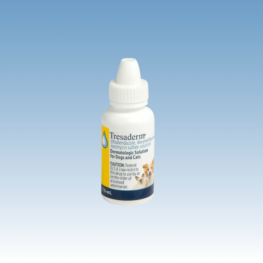 Tresaderm (Thiabendazole 40mg/Dexamethasone 1mg/Neomycin Sulfate 3.2mg/ml)